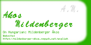 akos mildenberger business card